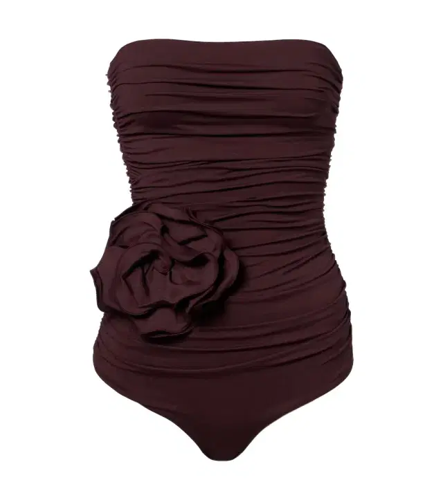 Magda Butrym Floral-appliqué ruched swimsuit