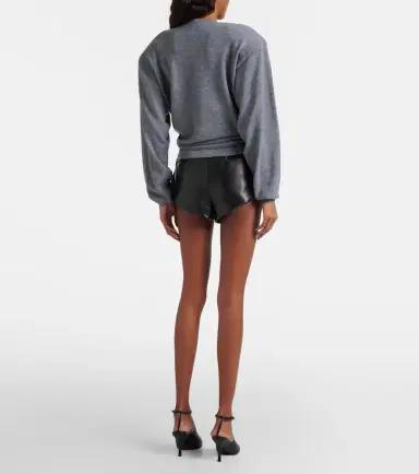 Magda Butrym Belted high-rise leather micro shorts | Thumbnail 2 Magda Butrym Belted high-rise leather micro shorts | Thumbnail 2