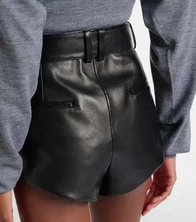 Magda Butrym Belted high-rise leather micro shorts | Thumbnail 5 Magda Butrym Belted high-rise leather micro shorts | Thumbnail 5