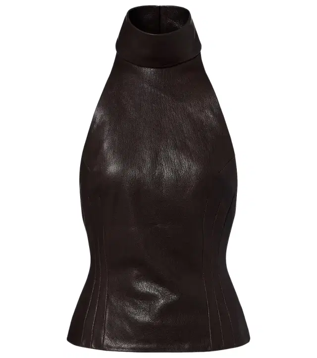 Halterneck leather top