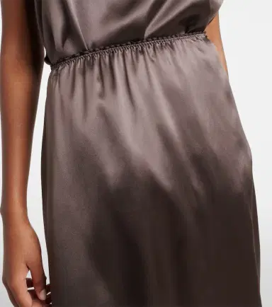 Magda Butrym Lace-trimmed silk satin slip skirt | Thumbnail 6