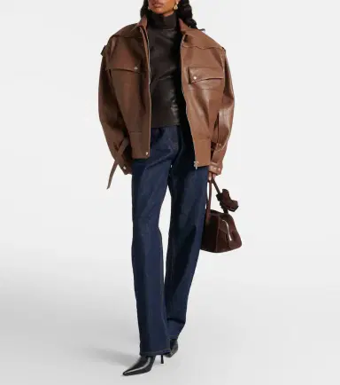 Magda Butrym Belted oversized leather jacket | Thumbnail 2 Magda Butrym Belted oversized leather jacket | Thumbnail 2