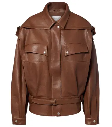 Magda Butrym Belted oversized leather jacket | Thumbnail 1 Magda Butrym Belted oversized leather jacket | Thumbnail 1