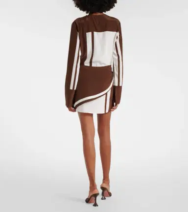 SIR. Printed silk satin minidress | Thumbnail 3