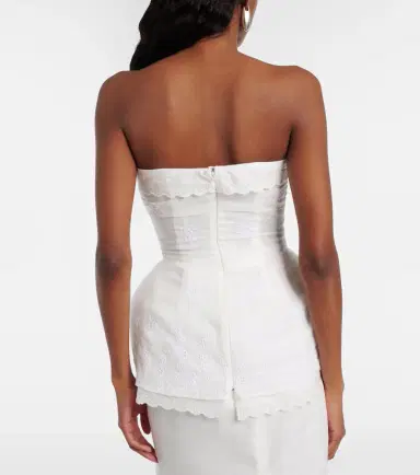 Magda Butrym Scalloped cotton-blend bandeau top | Thumbnail 3