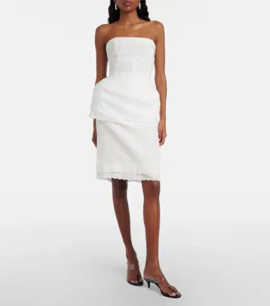 Magda Butrym Scalloped cotton-blend bandeau top | Thumbnail 5