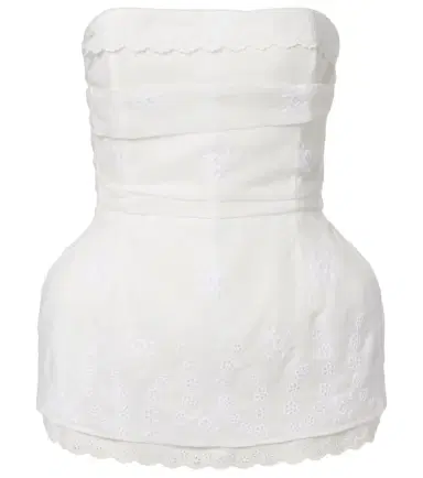 Magda Butrym Scalloped cotton-blend bandeau top | Thumbnail 1