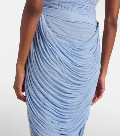 Magda Butrym Draped ruched jersey midi skirt | Thumbnail 6