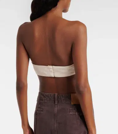 Magda Butrym Ruffled cotton and silk bandeau top | Thumbnail 2