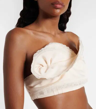 Magda Butrym Ruffled cotton and silk bandeau top | Thumbnail 5