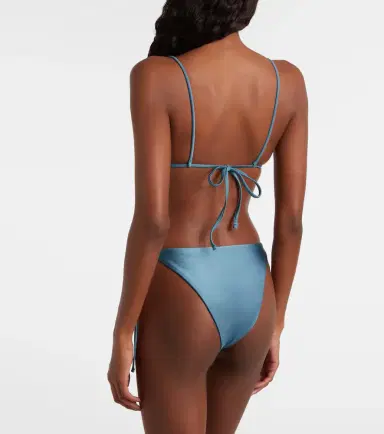 Jade Swim Via metallic-effect bikini top | Thumbnail 2