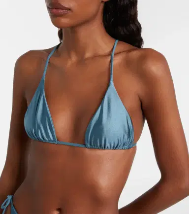 Jade Swim Via metallic-effect bikini top | Thumbnail 3