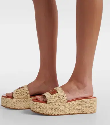 Versace Logo raffia platform espadrille slides | Thumbnail 6 Versace Logo raffia platform espadrille slides | Thumbnail 6