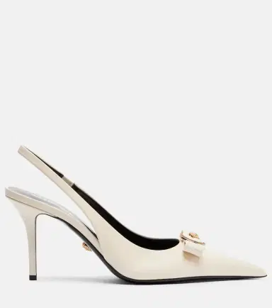 Versace Gianni Ribbon 85 leather slingback pumps | Thumbnail 4