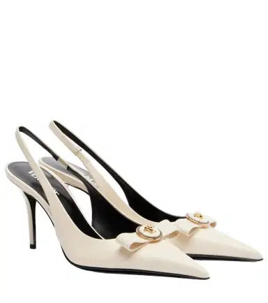 Versace Gianni Ribbon 85 leather slingback pumps | Thumbnail 1