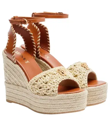 Versace Medusa espadrille wedge sandals | Thumbnail 1