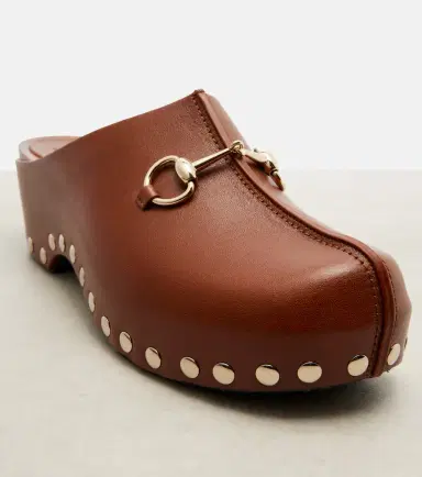 Gucci Horsebit studded leather platform clogs | Thumbnail 2