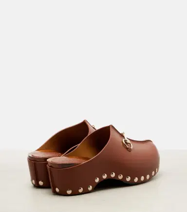 Gucci Horsebit studded leather platform clogs | Thumbnail 4