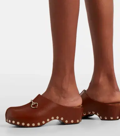 Gucci Horsebit studded leather platform clogs | Thumbnail 5