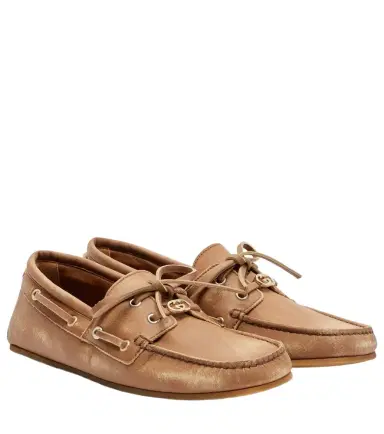 Gucci GG leather boat shoes | Thumbnail 1