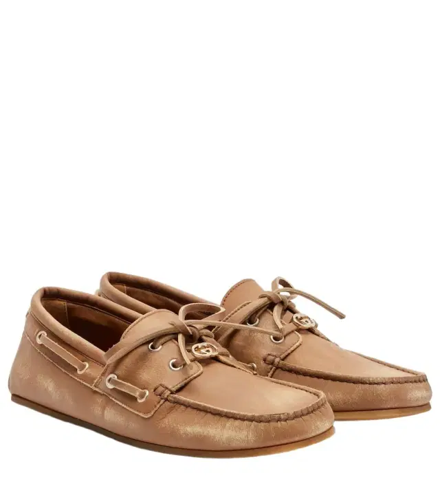 GG leather boat shoes
