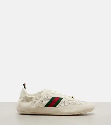 Gucci Shift embellished suede-trimmed sneakers | Thumbnail 4 Gucci Shift embellished suede-trimmed sneakers | Thumbnail 4