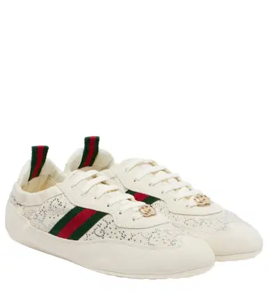 Gucci Shift embellished suede-trimmed sneakers | Thumbnail 1 Gucci Shift embellished suede-trimmed sneakers | Thumbnail 1