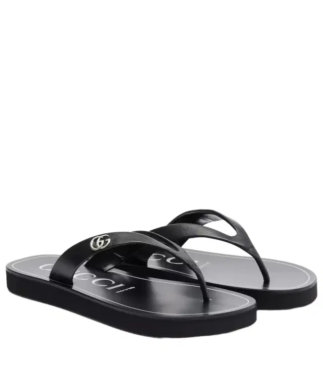 Gucci Double G leather thong sandals