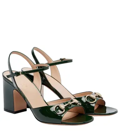 Gucci Lady Horsebit 75 patent leather sandals | Thumbnail 1 Gucci Lady Horsebit 75 patent leather sandals | Thumbnail 1