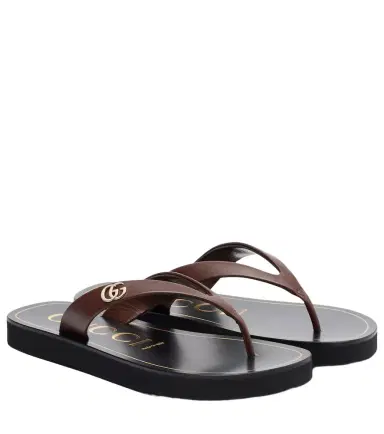 Gucci Double G leather thong sandals | Thumbnail 1 Gucci Double G leather thong sandals | Thumbnail 1