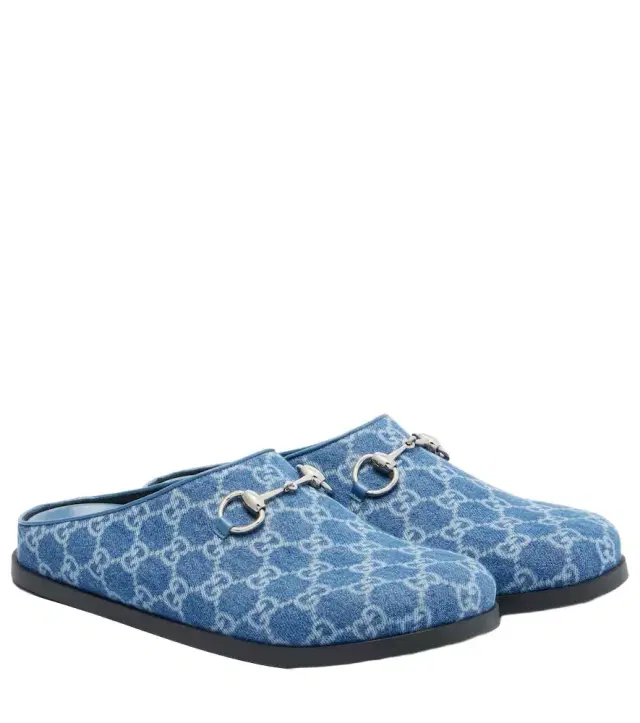 Gucci Horsebit GG denim mules
