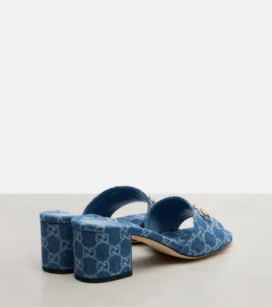Gucci Horsebit GG denim sandals | Thumbnail 4