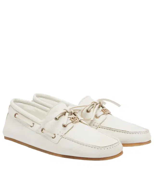 Interlocking G leather boat shoes