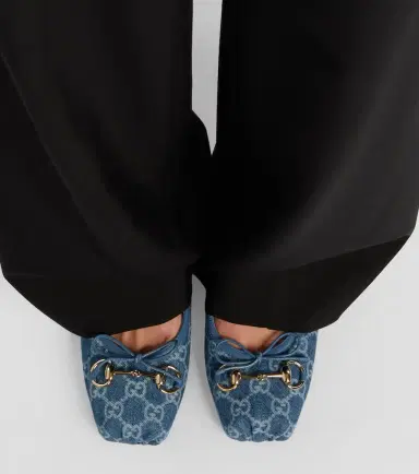 Gucci Horsebit GG denim slingback pumps | Thumbnail 5 Gucci Horsebit GG denim slingback pumps | Thumbnail 5