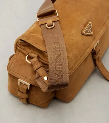 Prada Explore Medium suede shoulder bag | Thumbnail 4