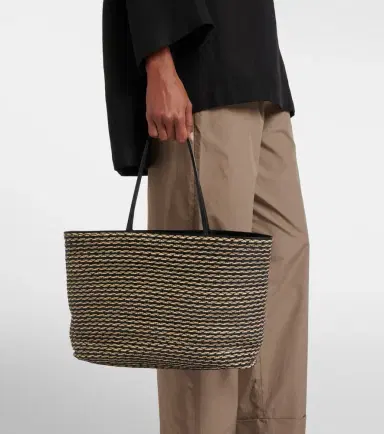 The Row Beau Large leather-trimmed raffia tote bag | Thumbnail 5 The Row Beau Large leather-trimmed raffia tote bag | Thumbnail 5
