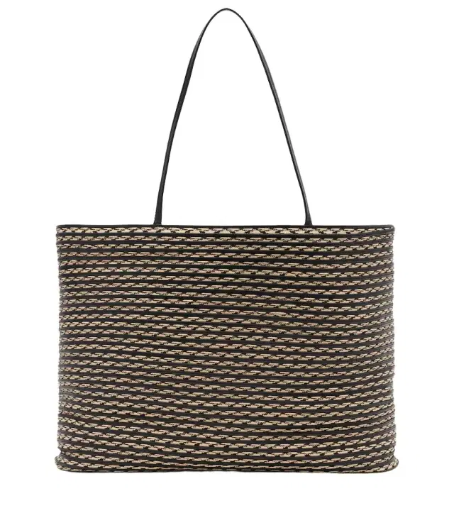 The Row Beau Large leather-trimmed raffia tote bag