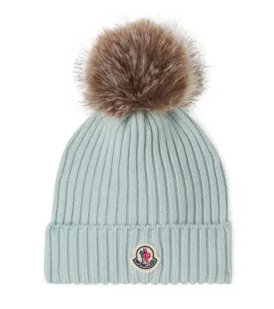 Moncler Enfant Logo ribbed-knit virgin wool beanie | Thumbnail 1 Moncler Enfant Logo ribbed-knit virgin wool beanie | Thumbnail 1