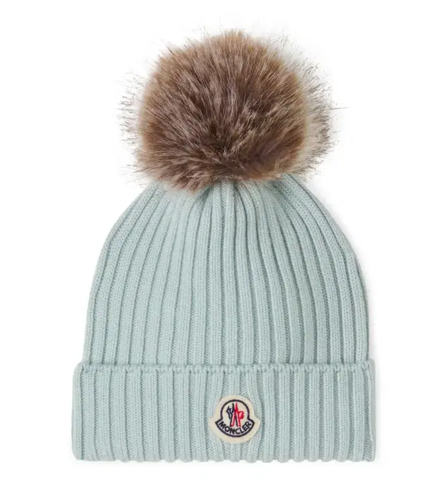 Moncler Enfant Logo ribbed-knit virgin wool beanie