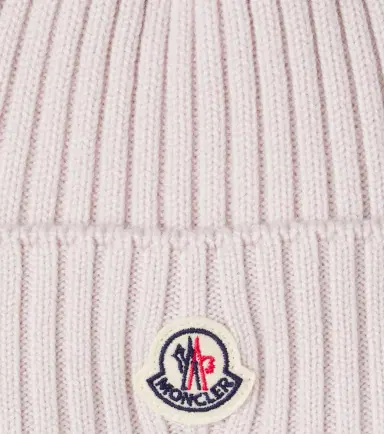 Moncler Enfant Logo ribbed-knit wool beanie | Thumbnail 3