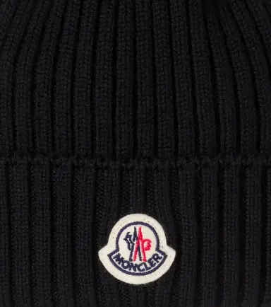 Moncler Enfant Logo ribbed-knit wool beanie | Thumbnail 3 Moncler Enfant Logo ribbed-knit wool beanie | Thumbnail 3