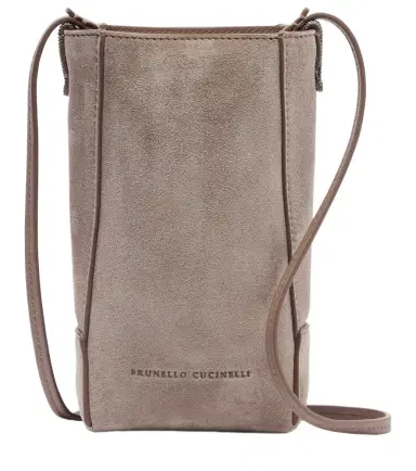 Brunello Cucinelli Monili suede shoulder bag | Thumbnail 1 Brunello Cucinelli Monili suede shoulder bag | Thumbnail 1