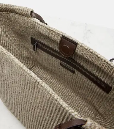 Brunello Cucinelli Leather-trimmed raffia tote bag | Thumbnail 4 Brunello Cucinelli Leather-trimmed raffia tote bag | Thumbnail 4