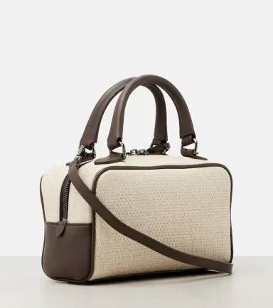 Brunello Cucinelli Leather-trimmed top-handle bag | Thumbnail 3 Brunello Cucinelli Leather-trimmed top-handle bag | Thumbnail 3