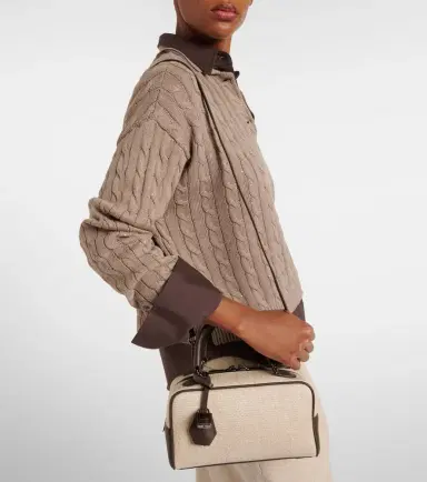 Brunello Cucinelli Leather-trimmed top-handle bag | Thumbnail 6 Brunello Cucinelli Leather-trimmed top-handle bag | Thumbnail 6