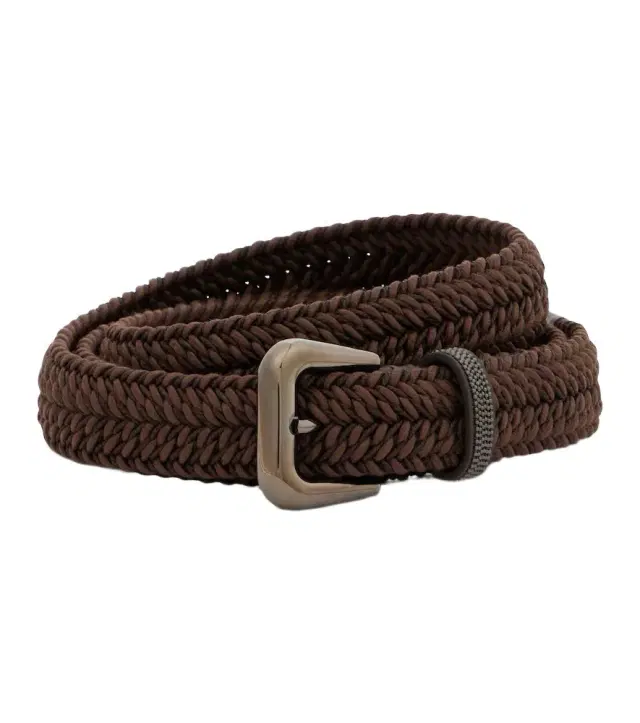 Monili braided leather belt