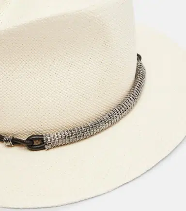 Brunello Cucinelli Leather-trimmed straw fedora hat | Thumbnail 5 Brunello Cucinelli Leather-trimmed straw fedora hat | Thumbnail 5