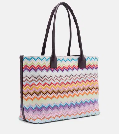 Missoni Zigzag leather-trimmed lamé tote bag | Thumbnail 2