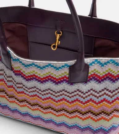 Missoni Zigzag leather-trimmed lamé tote bag | Thumbnail 3