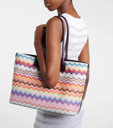 Missoni Zigzag leather-trimmed lamé tote bag | Thumbnail 4